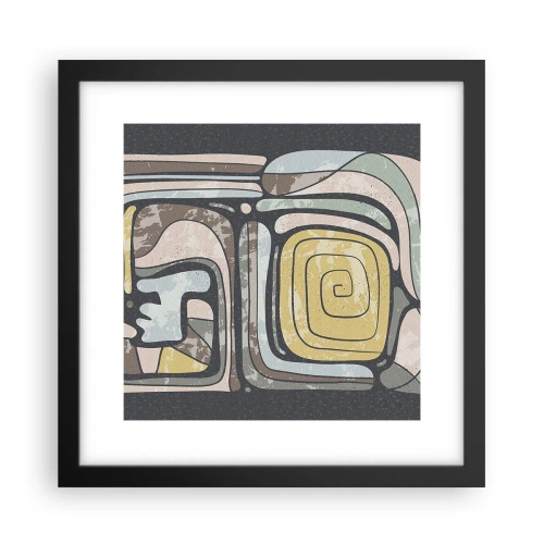 Poster in einem schwarzem Rahmen - Abstraktion im präkolumbianischen Geist - 30x30 cm