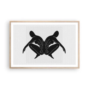 Poster in einem Rahmen aus heller Eiche - Gemeinsame Seele - 91x61 cm