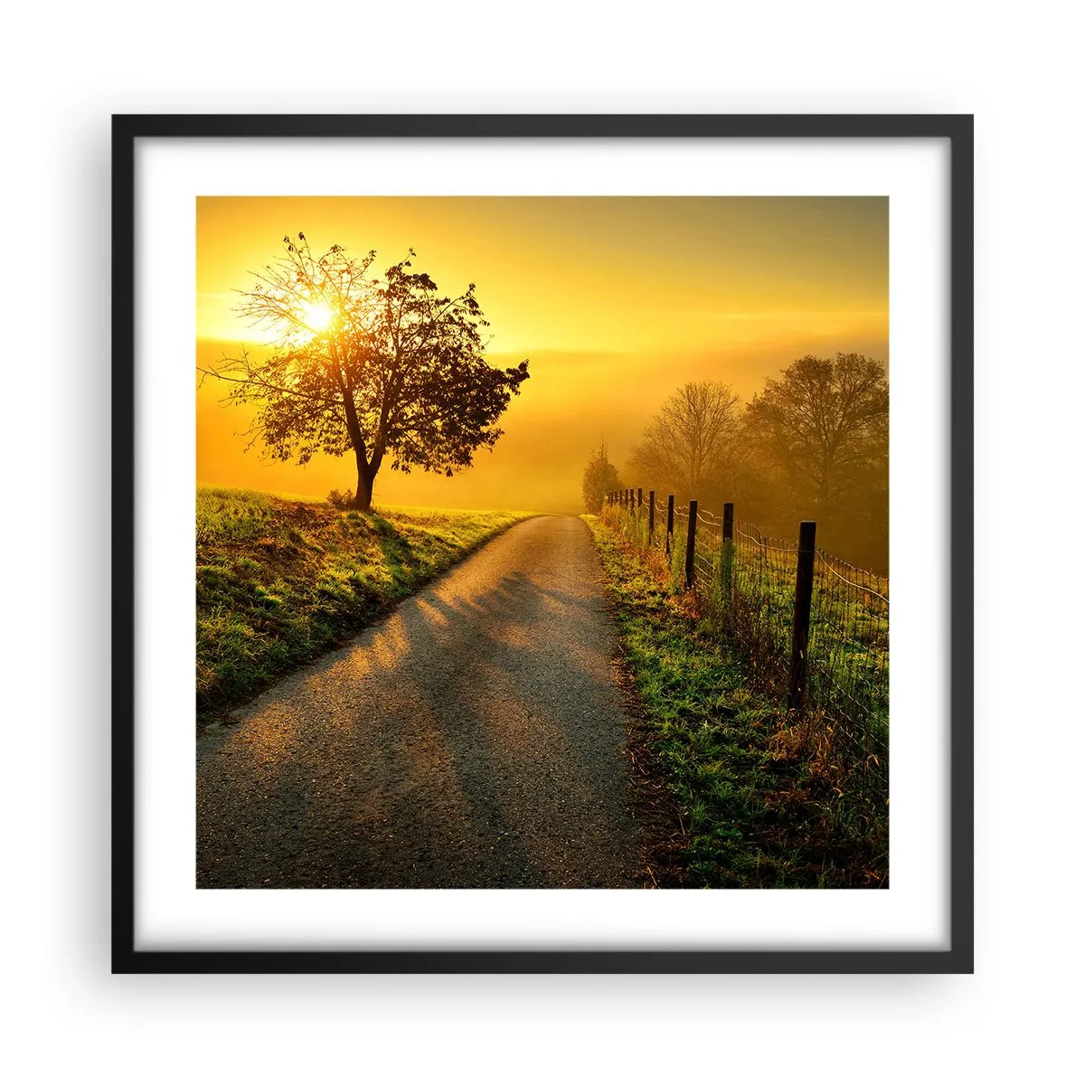 Poster in einem schwarzem Rahmen - Honig-Nachmittag - 50x50 cm