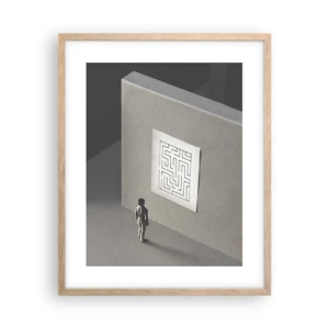 Poster in einem Rahmen aus heller Eiche - Aber wo bin ich? - 40x50 cm
