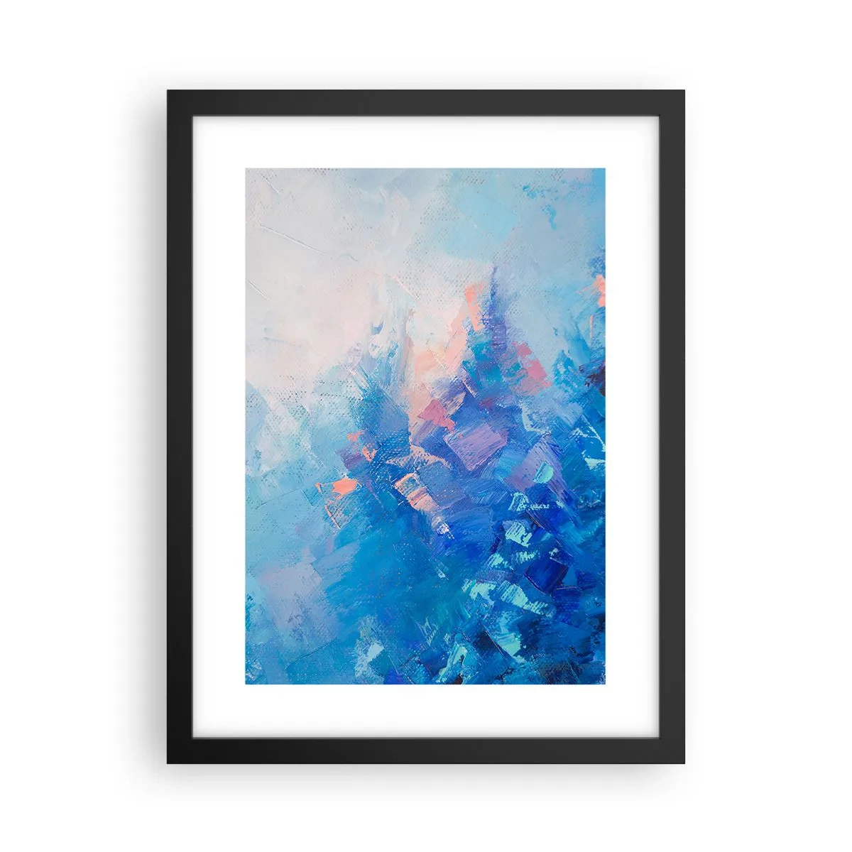 Poster in einem schwarzem Rahmen - Winter-Abstraktion - 30x40 cm