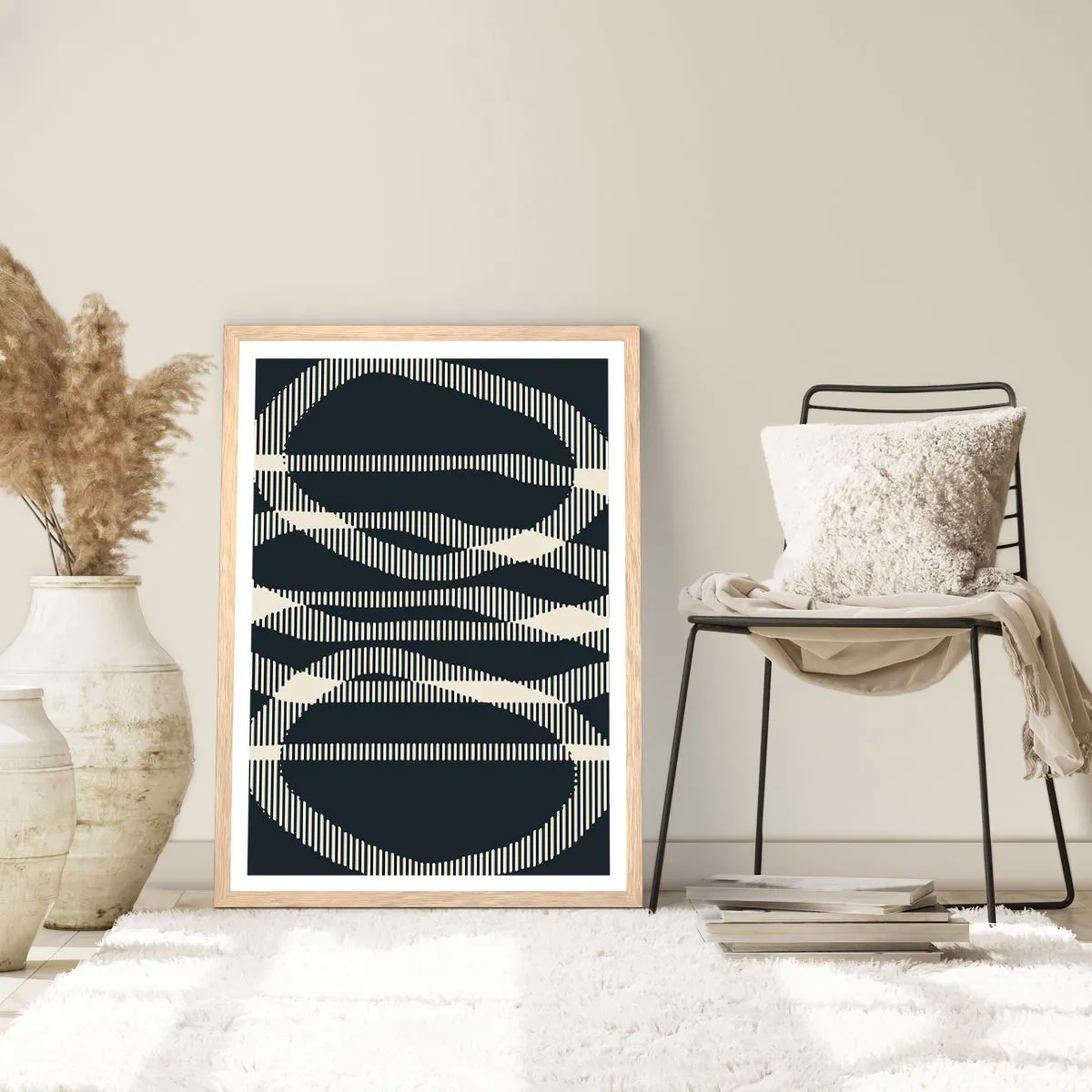 Poster in einem Rahmen aus heller Eiche - Ein Versuch, die Dunkelheit zu durchbrechen - 30x40 cm