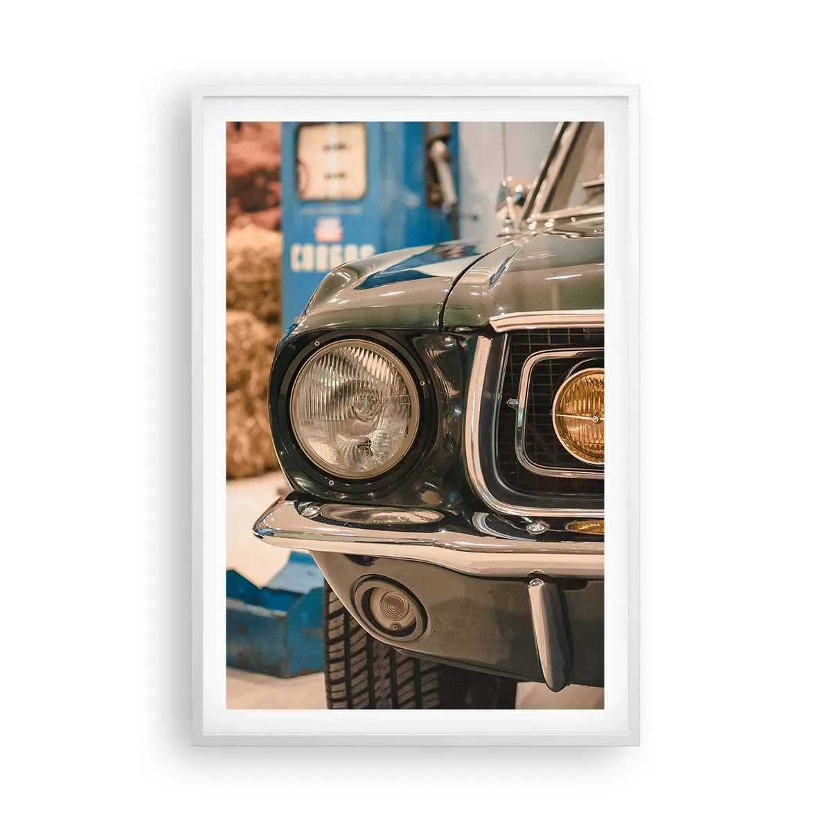 Poster in einem weißen Rahmen - Treffen mit einer Legende - 61x91 cm