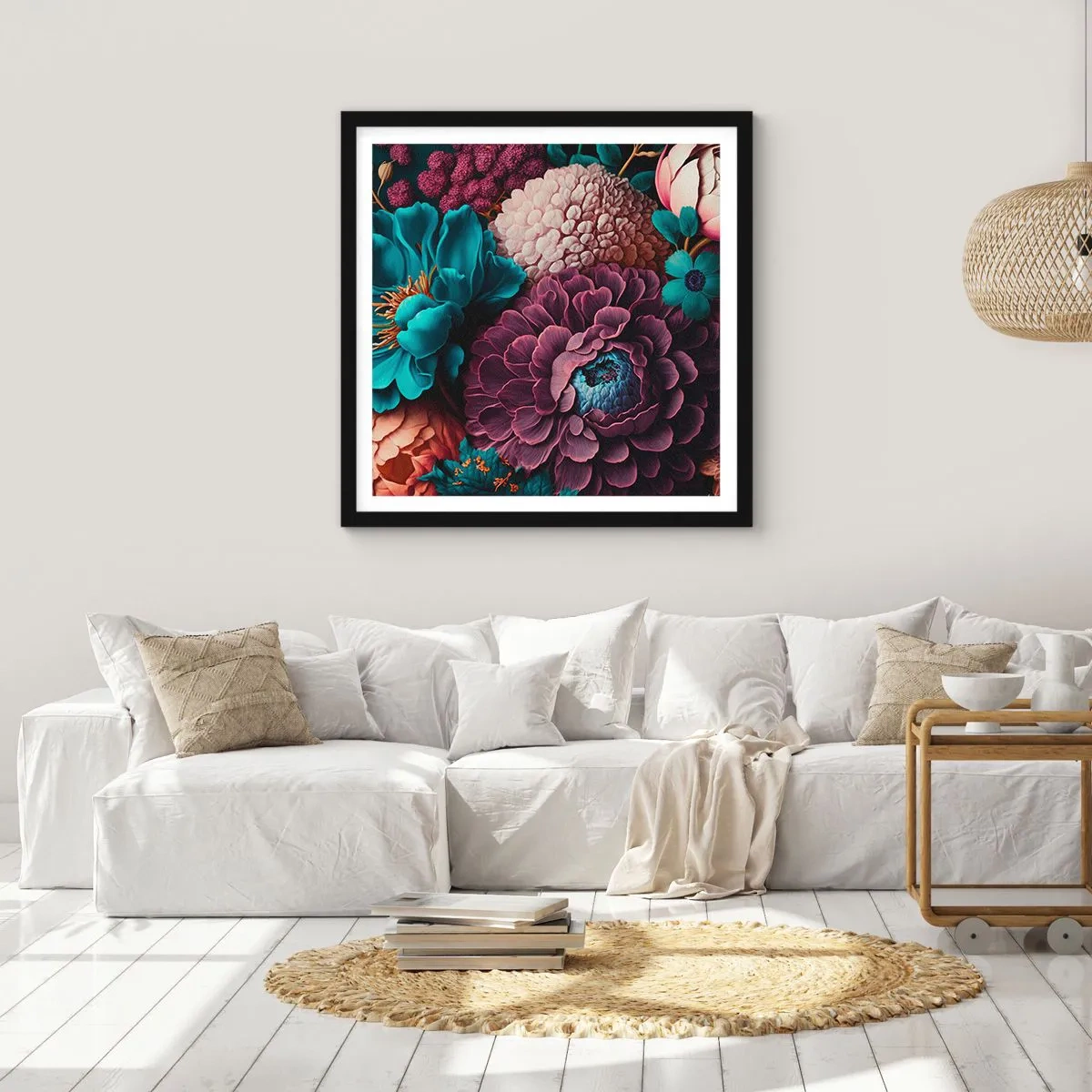 Poster in einem schwarzem Rahmen - Natur in Hülle und Fülle - 30x30 cm