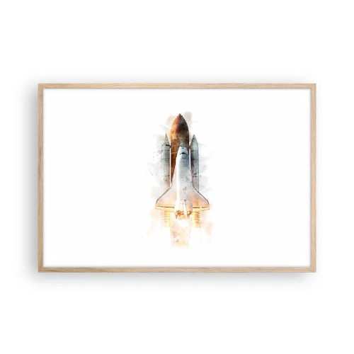 Poster in einem Rahmen aus heller Eiche - Entdecker für den Anfang - 91x61 cm