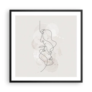 Poster in einem schwarzem Rahmen - Verstrickt in eine Umarmung - 60x60 cm