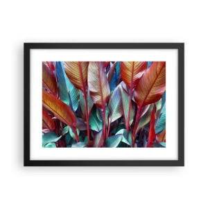 Poster in einem schwarzem Rahmen - Buntes Dickicht - 40x30 cm