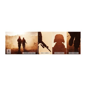 Fototapeten Muster Selbstklebend Deluxe Sticker - Ruf der Pflicht - Soldat, Gewehr, Militär - 100x30 cm