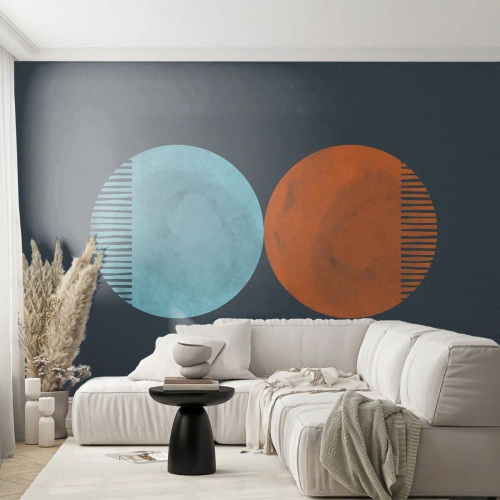 Fototapete Standard Eco - Nur Geometrie? - Abstraktion, Stück, Bezirke - 350x256 cm