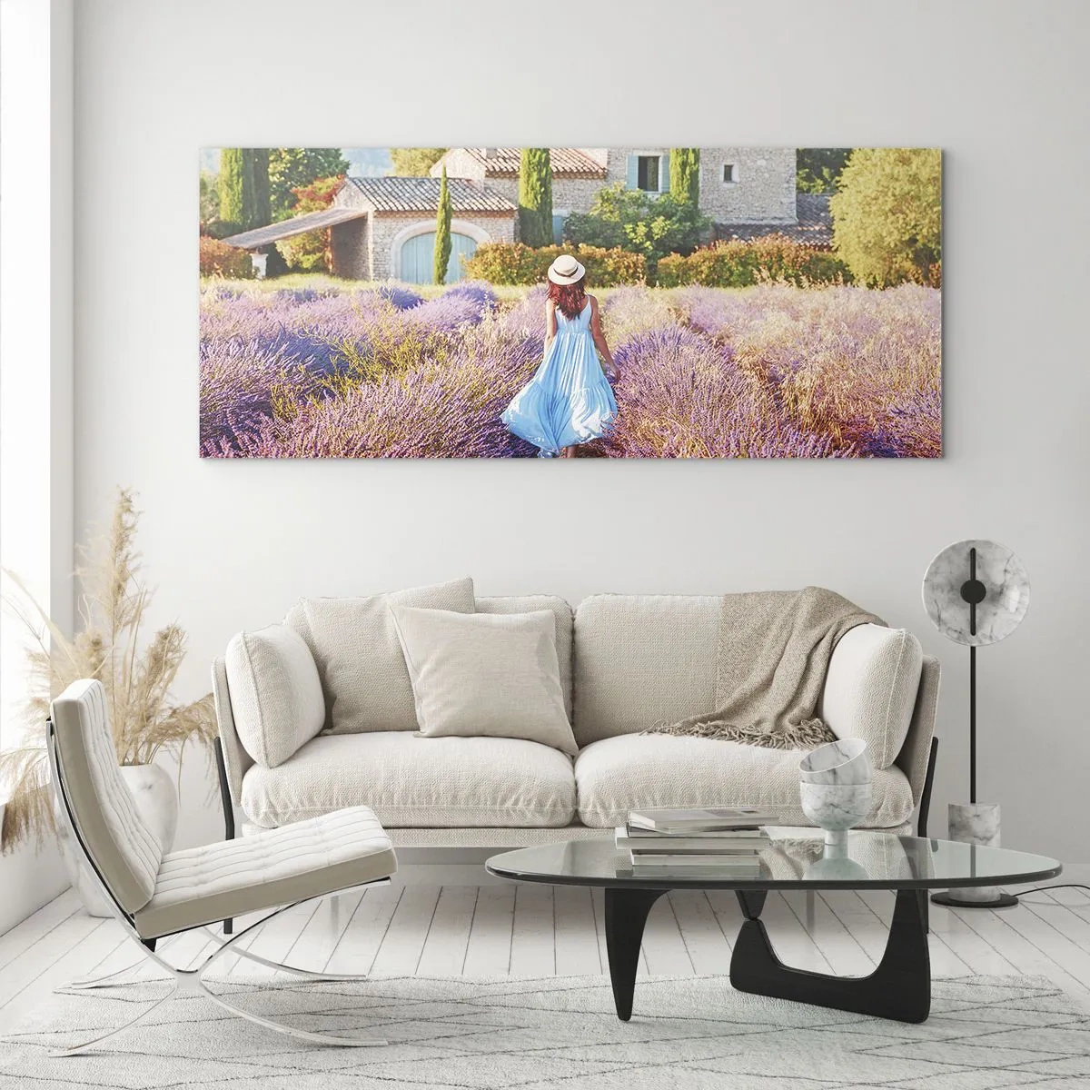 Glasbild - Bild auf glas - Lavendel Mädchen - 100x40 cm