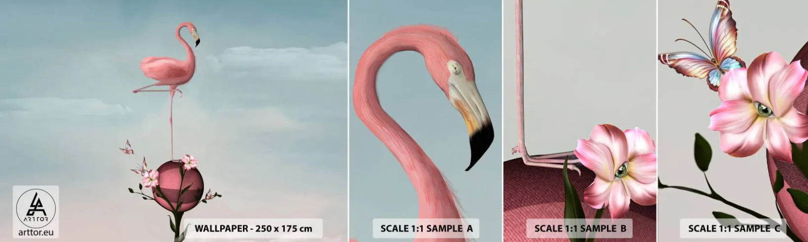 Fototapeten Muster Selbstklebend Deluxe Sticker - Basketball-Allegorie - Abstraktion, Flamingo, Vogel - 100x30 cm