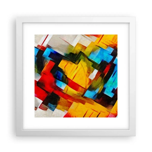 Poster in einem weißen Rahmen - Ein bunter Interleaver - 30x30 cm