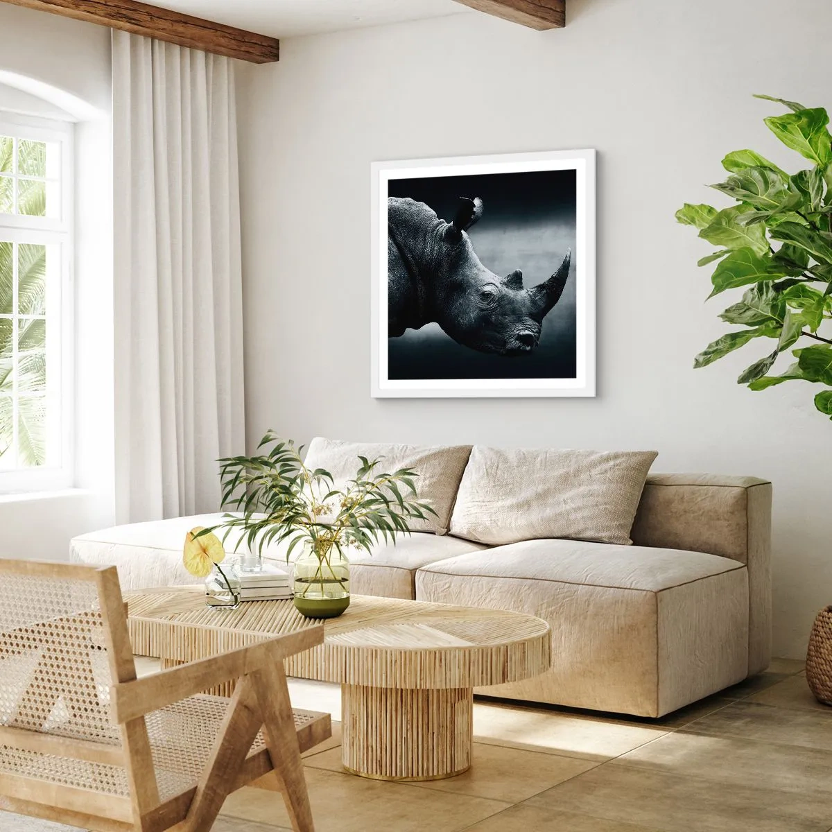 Poster in einem weißen Rahmen - Richtiges Profil - 40x40 cm