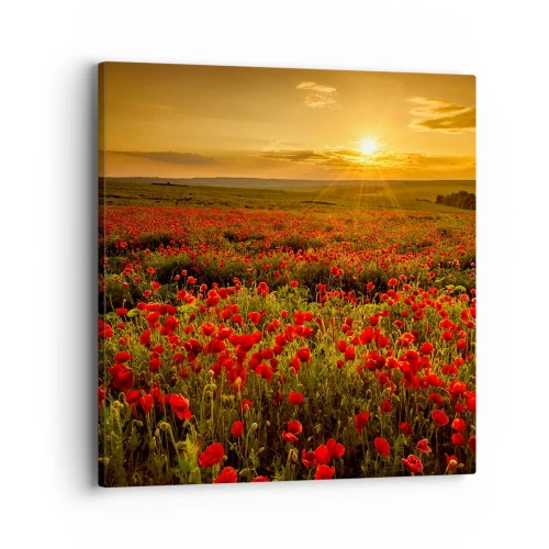 Bild auf Leinwand - Leinwandbild - Unter den Wellen raschelnder Wiesen, unter den Blumen der Flut - 40x40 cm