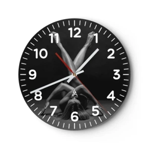 Wanduhr - Glasuhr - Die Geometrie der Nacktheit - 40x40 cm
