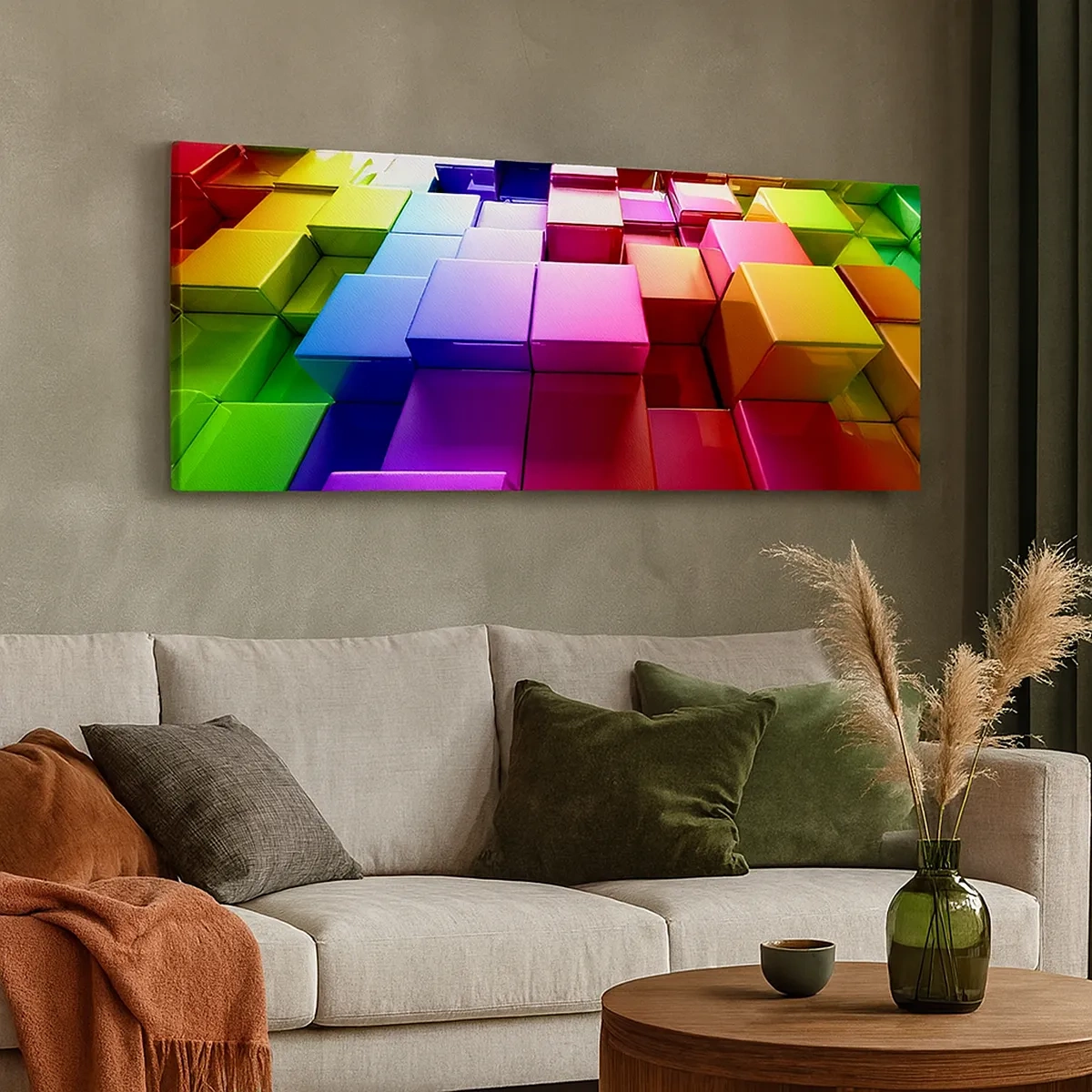 Bild auf Leinwand - Leinwandbild - Op-Art gemeinsam im Team - 30x30 cm