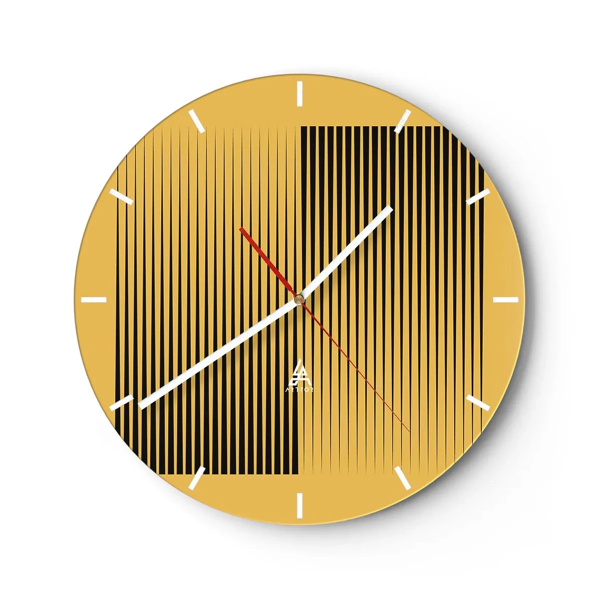 Wanduhr - Glasuhr - Quadratur der Gegensätze - 40x40 cm