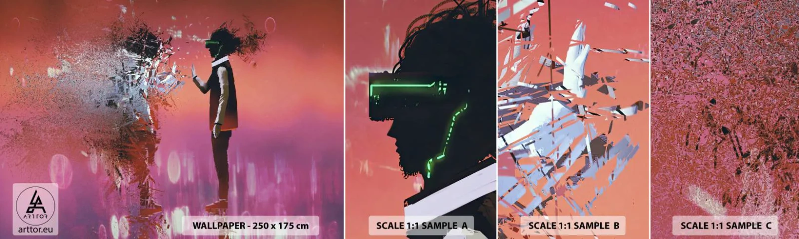 Fototapetenmuster Standard Eco - Kannst du dich selbst anschauen? - Abstraktion, Stück, Menschen - 100x30 cm