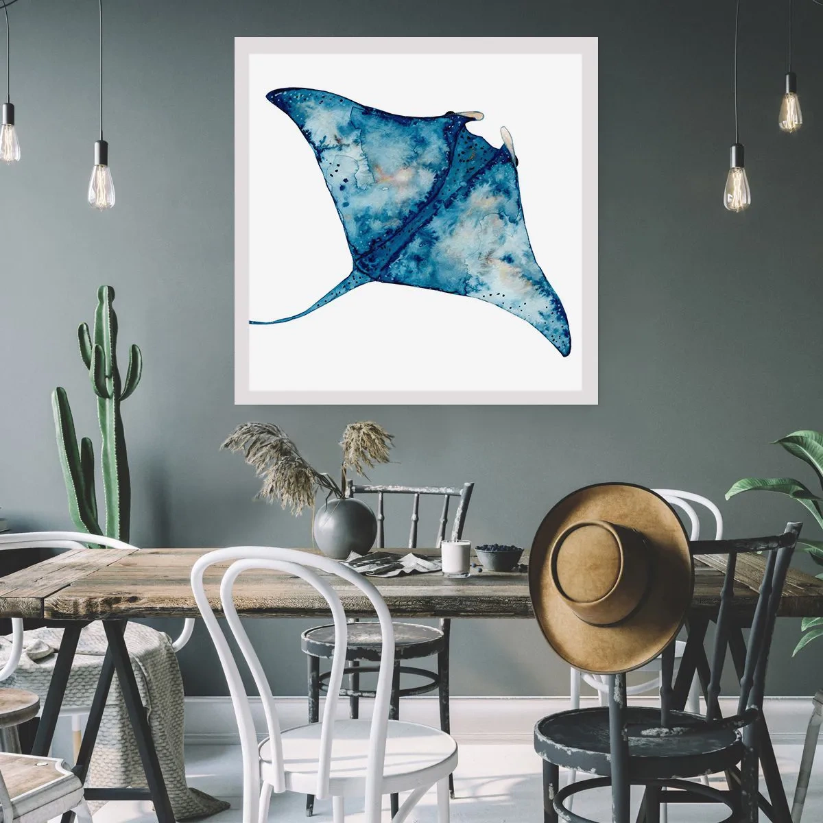 Poster - Leben im Blau - 40x40 cm