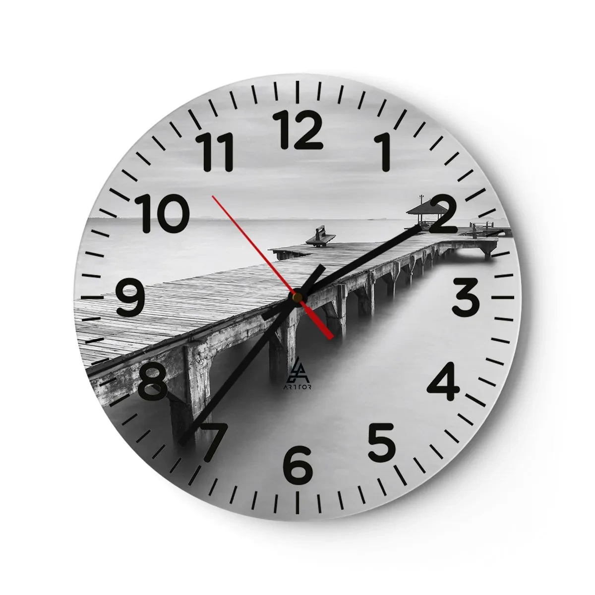 Wanduhr - Glasuhr - In die Ferne - 40x40 cm
