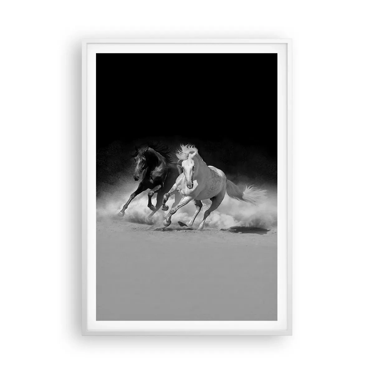 Poster in einem weißen Rahmen - Galopp der Freiheit - 70x100 cm