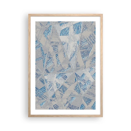 Poster in einem Rahmen aus heller Eiche - In einem blaugrauen Labyrinth - 50x70 cm