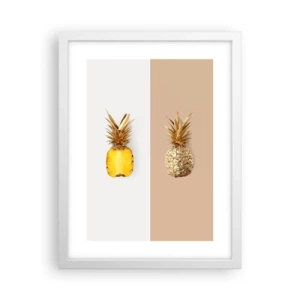 Poster in einem weißen Rahmen - Ananas für uns - 30x40 cm