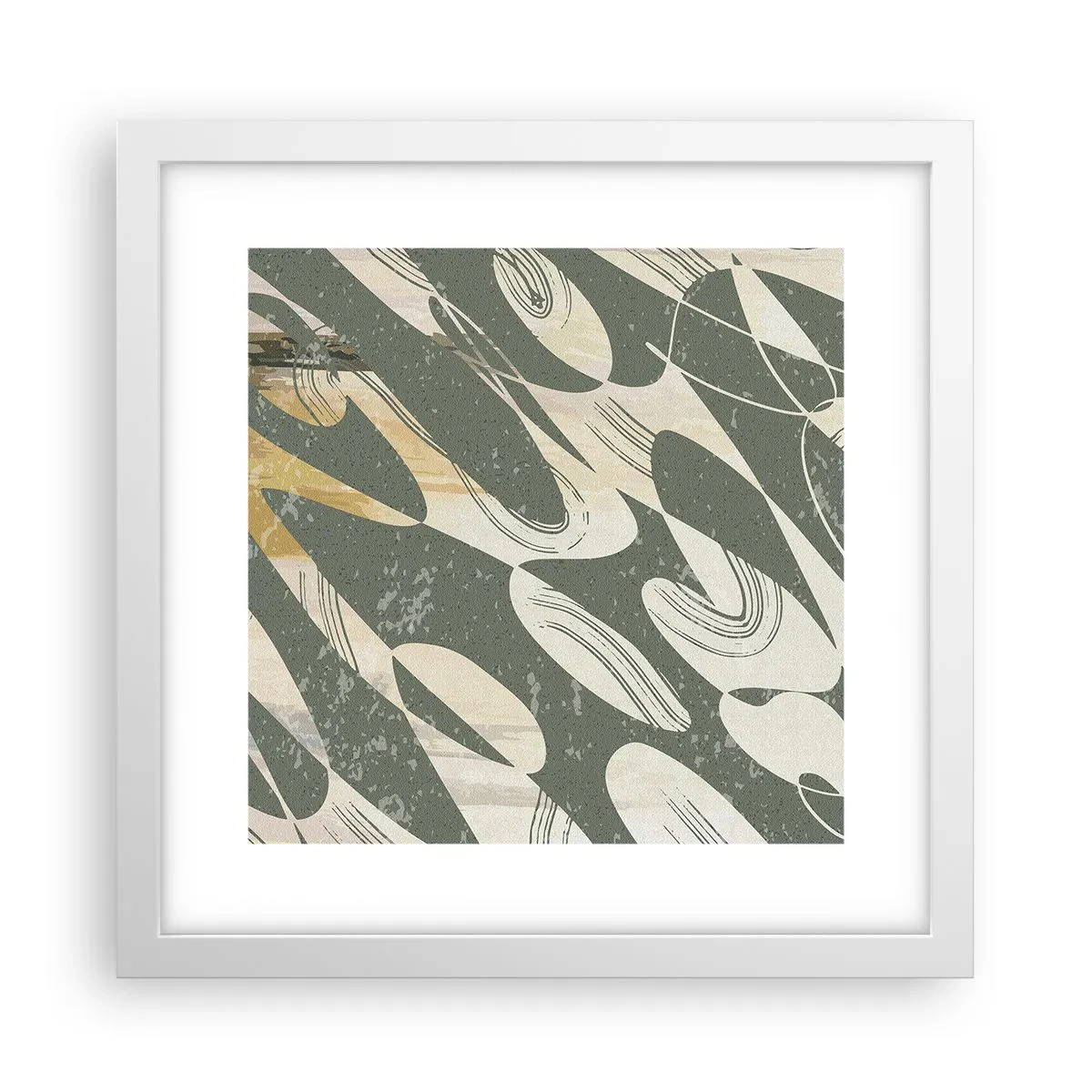 Poster in einem weißen Rahmen - Rhythmische Abstraktion - 30x30 cm