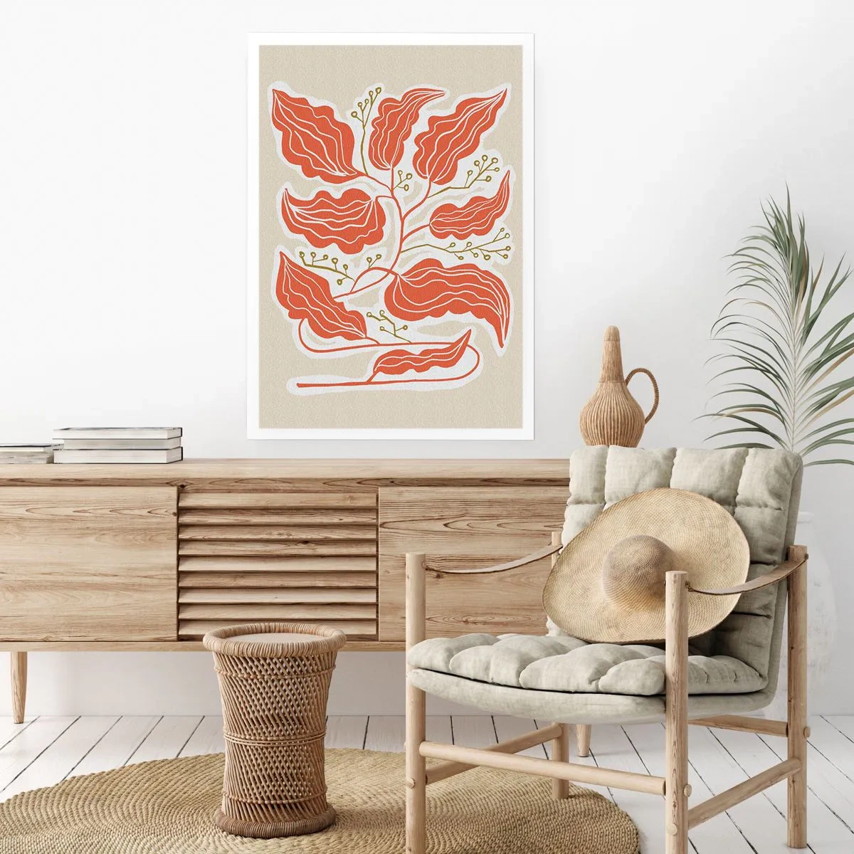 Poster - Im Folkstil und korallenartig - 40x50 cm