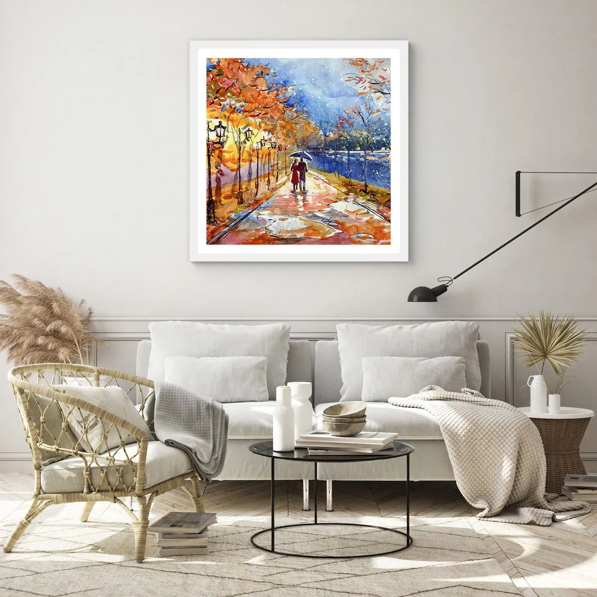 Poster in einem weißen Rahmen - Gemeinsam bis an die Grenze der Zeit - 60x60 cm