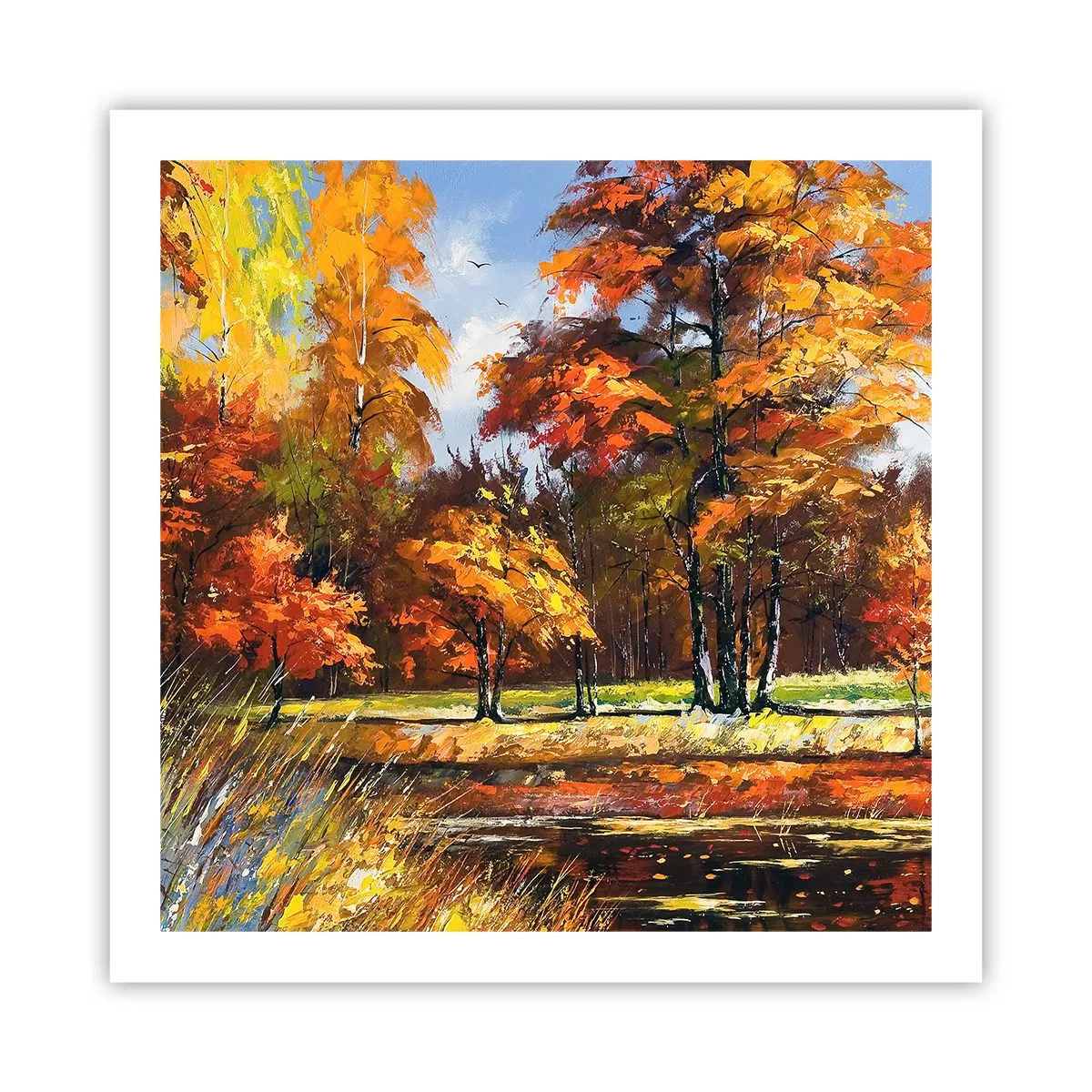 Poster - Landschaft in Gold und Bronze - 60x60 cm