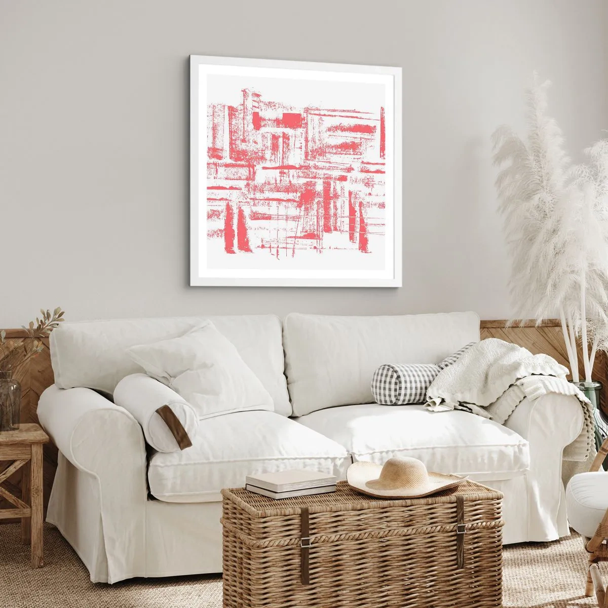 Poster in einem weißen Rahmen - Die rote Stadt - 40x40 cm