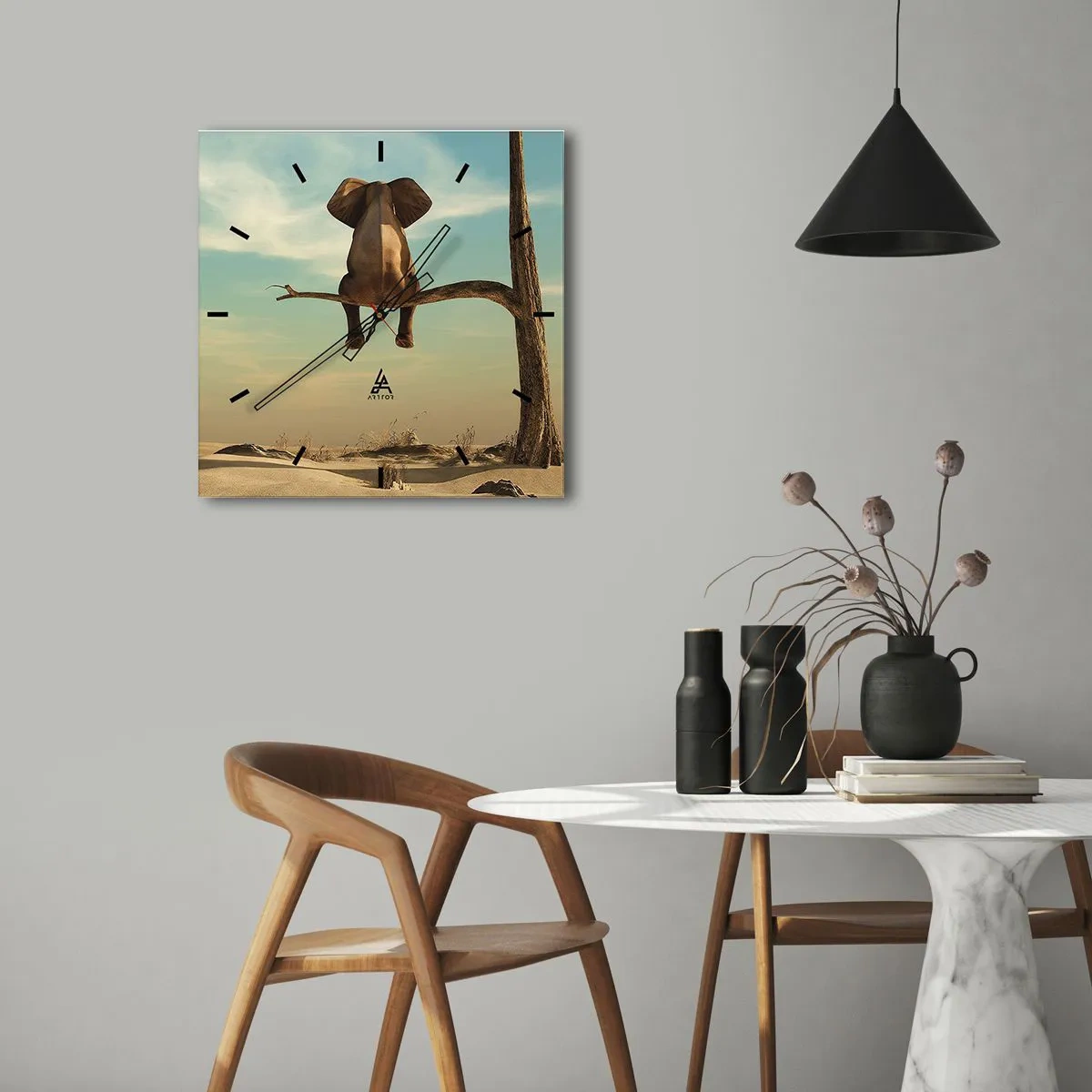 Wanduhr - Glasuhr - Neuer Blickwinkel - 40x40 cm
