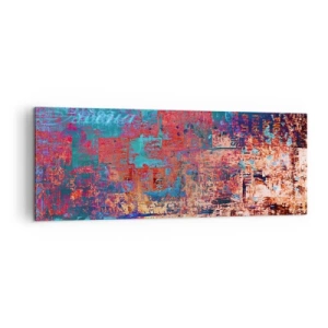 Bild auf Leinwand - Leinwandbild - Eine abstrakte Komposition mit einer Mischung intensiver Farben. - 140x50cm - Erinnerung und Vergessen - Moderne Wanddekoration für Wohnzimmer und Schlafzimmer ARTTOR