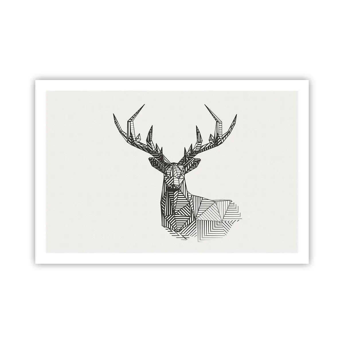Poster - Ein Hirsch im kubistischen Stil - 91x61 cm