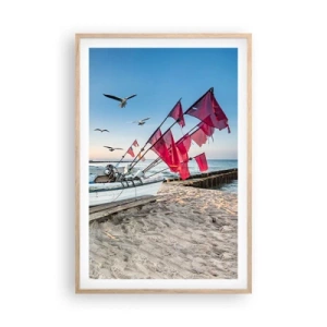 Poster in einem Rahmen aus heller Eiche - Wohlverdiente Ruhe - 61x91 cm