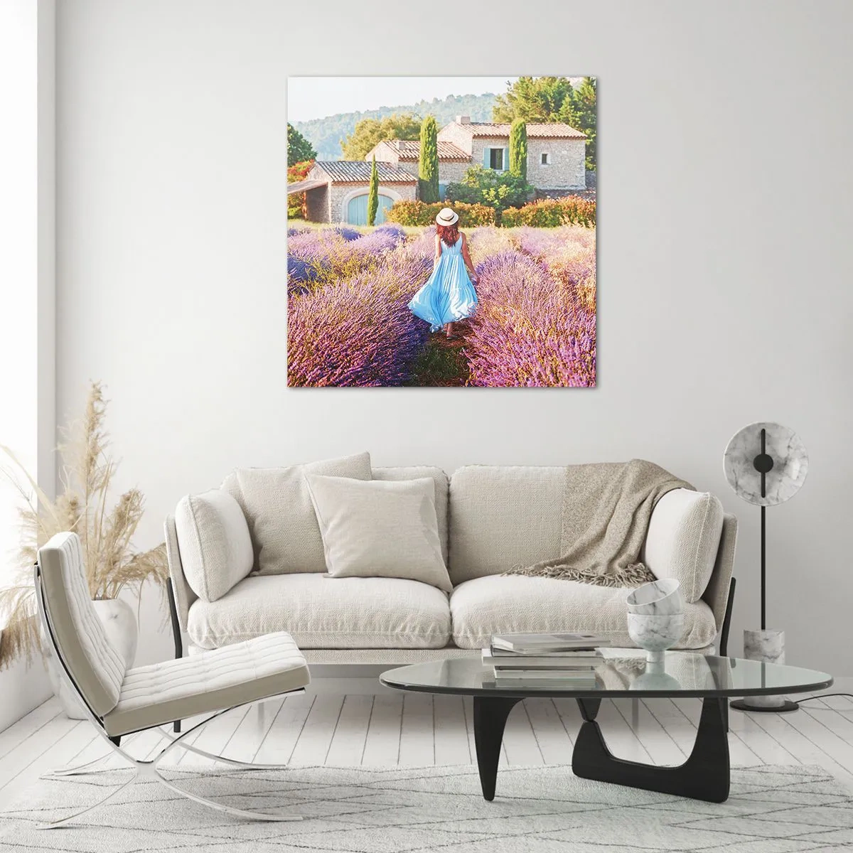 Glasbild - Bild auf glas - Lavendel Mädchen - 50x50 cm