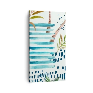 Bild auf Leinwand - Leinwandbild - Urlaub unter Palmen - 45x80 cm