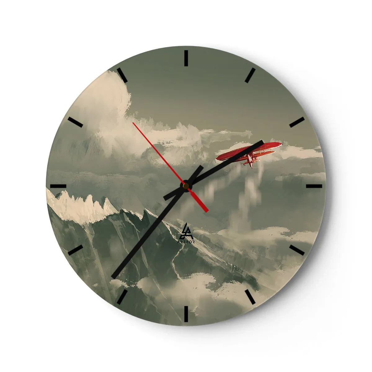 Wanduhr - Glasuhr - Furchtloser Pionier - 40x40 cm