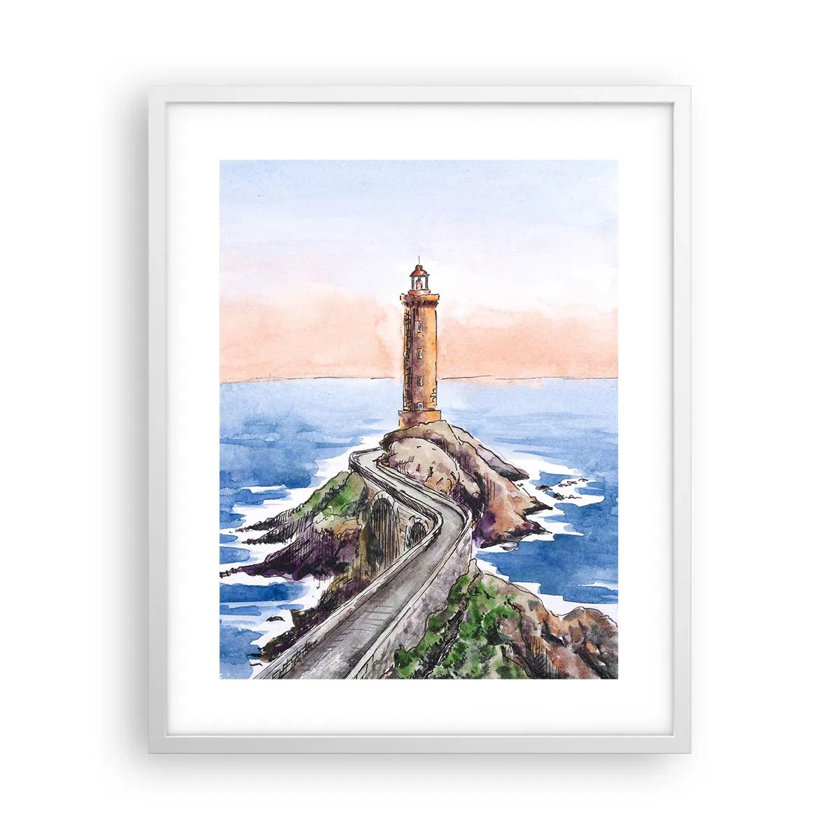 Poster in einem weißen Rahmen - Dem Meer zugewandt - 40x50 cm