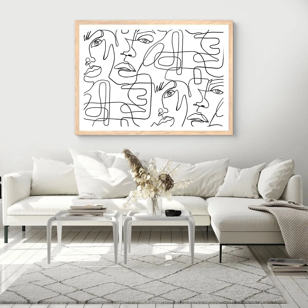 Poster in einem Rahmen aus heller Eiche - In verworrenen Gefühlen - 91x61 cm