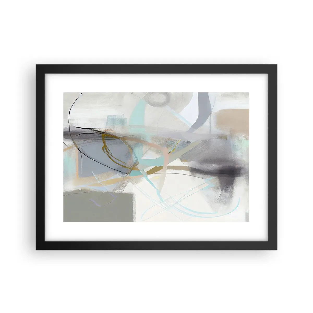 Poster in einem schwarzem Rahmen - Neblige Abstraktion - 40x30 cm