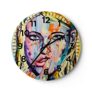 Wanduhr - Glasuhr - Schau ihr direkt in die Augen - 30x30 cm