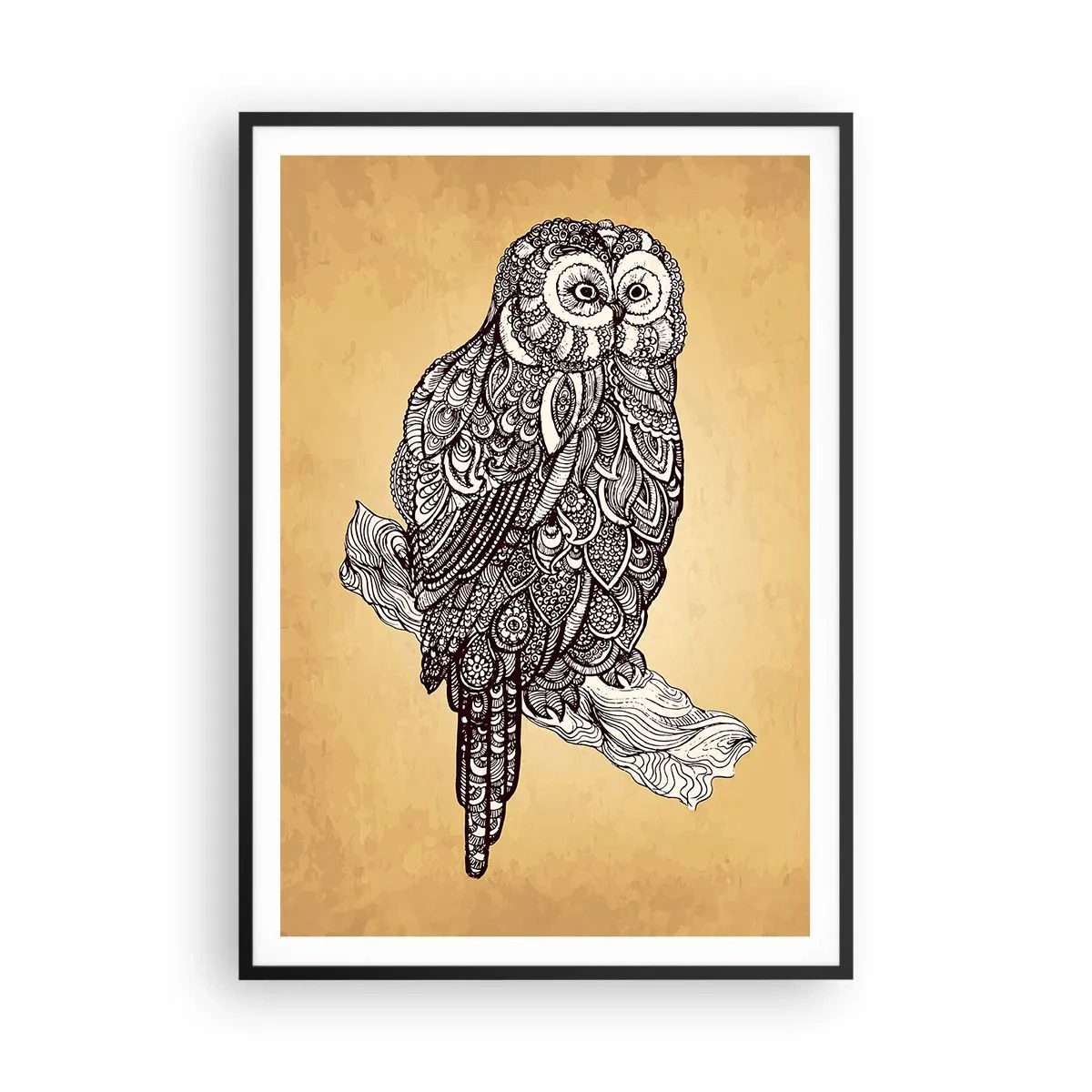 Poster in einem schwarzem Rahmen - Kunstvolle Ornamente der Weisheit - 70x100 cm