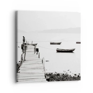 Bild auf Leinwand - Leinwandbild - Ruhig und sauber über dem Wasser - 40x40 cm