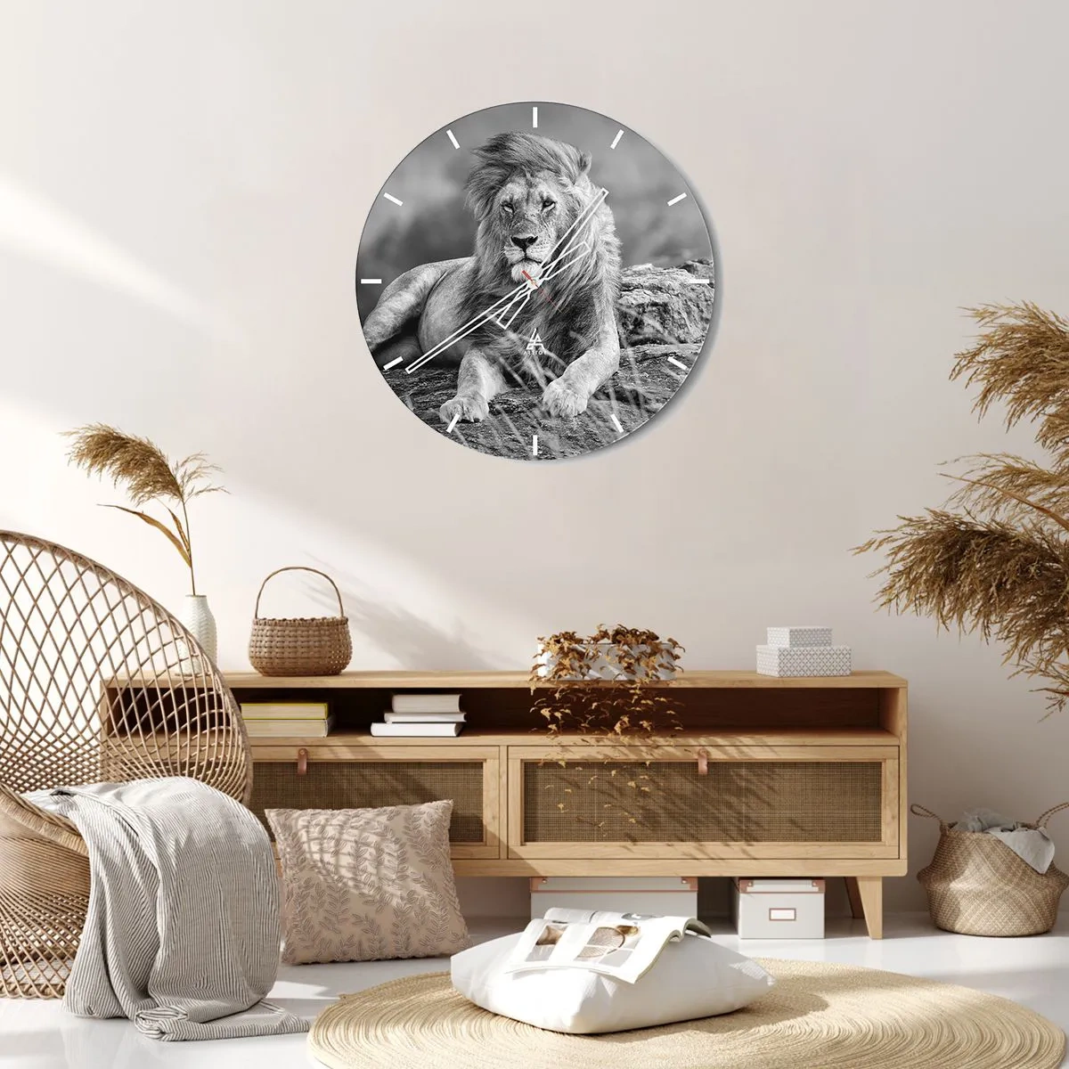 Wanduhr - Glasuhr - Königliche Siesta - 40x40 cm