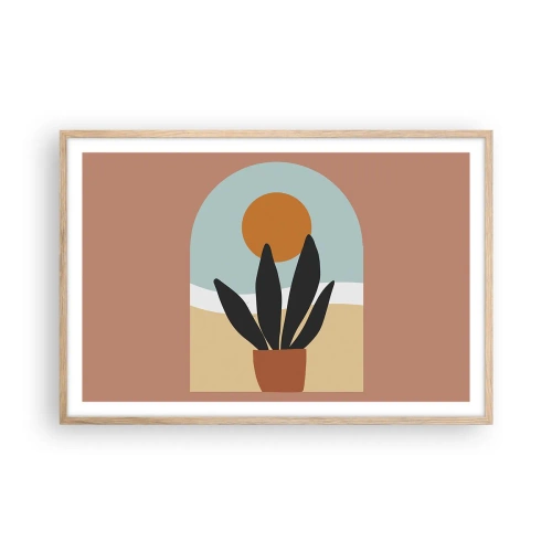 Poster in einem Rahmen aus heller Eiche - Kleine Freuden - 91x61 cm