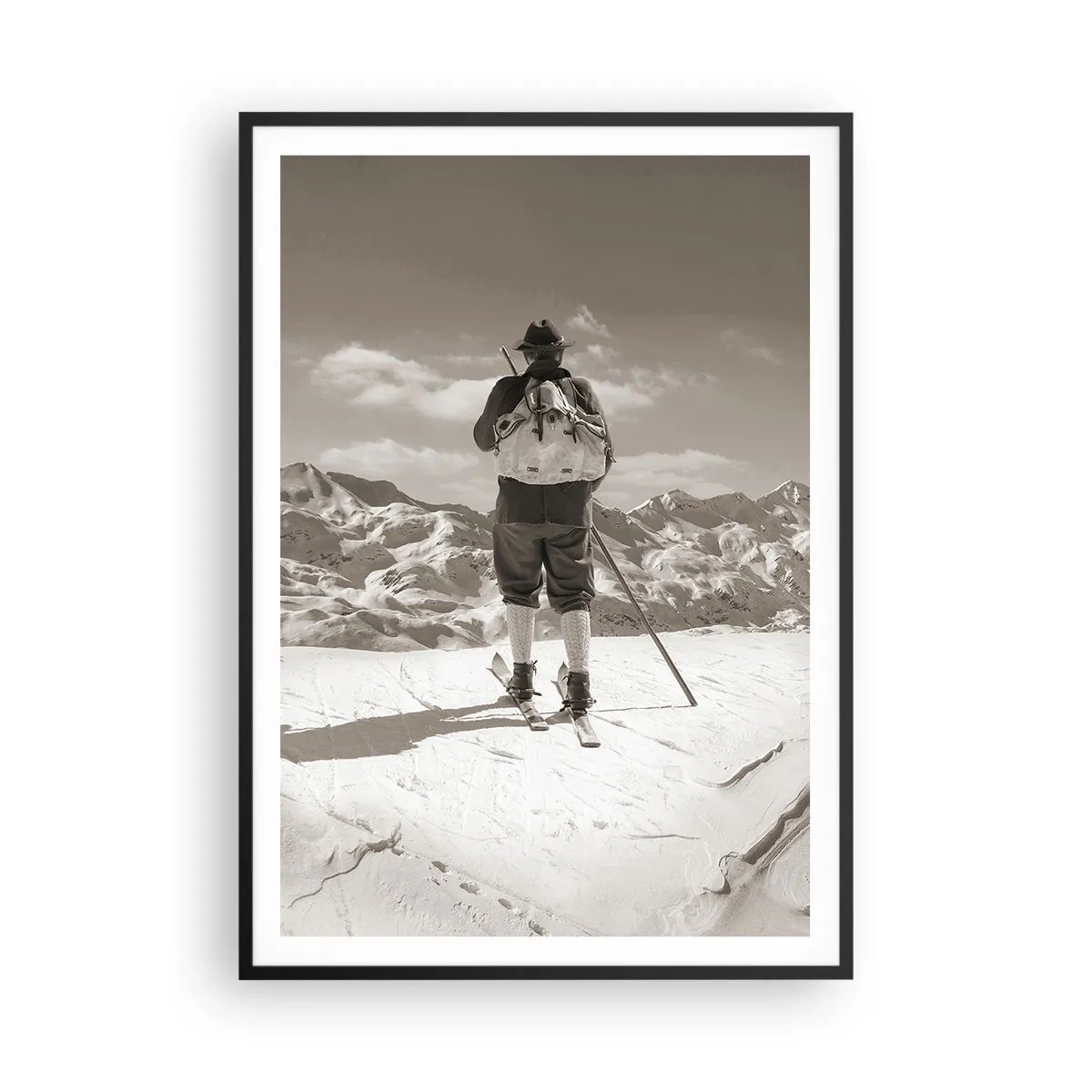 Poster in einem schwarzem Rahmen - Und die Berge bleiben unverändert - 70x100 cm