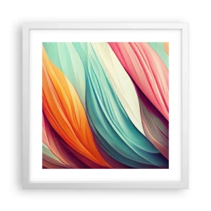 Poster in einem weißen Rahmen - Regenbogengewebe - 40x40 cm
