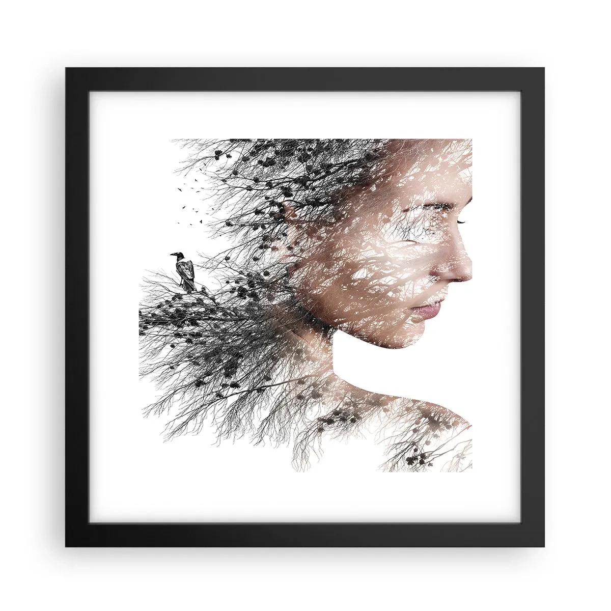 Poster in einem schwarzem Rahmen - Der Geist des Waldes - 30x30 cm
